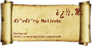 Óváry Melinda névjegykártya