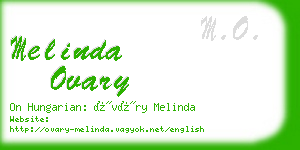 melinda ovary business card